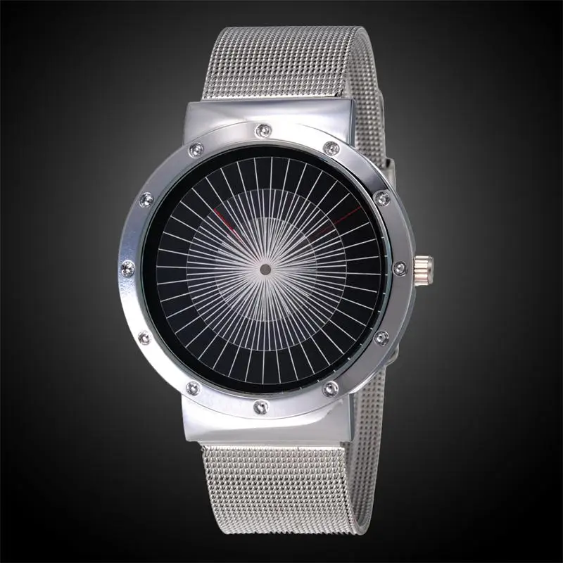 

2017 New Fashion Casual Stainless Steel Mesh Band Strap Bracelet Paidu Turntable Wrist Watches Gift for Men Women