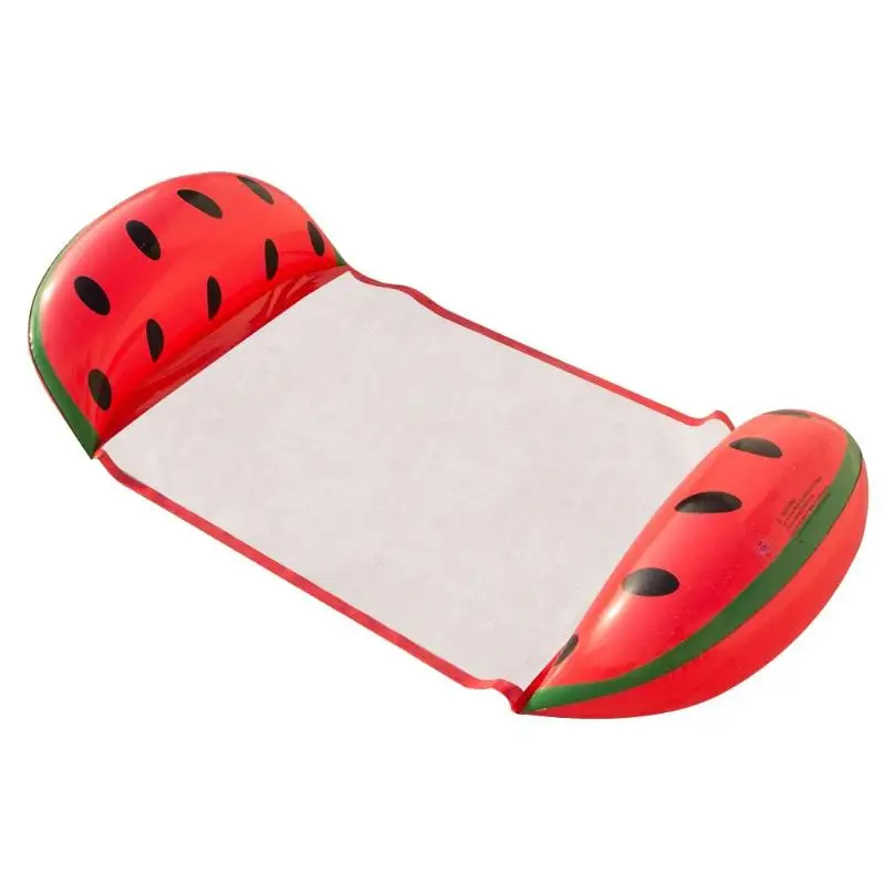 Пляжный плавательный надувной матрас с сеткой, летний надувной плавающий ряд, плавающая кровать, кресло для отдыха для водных видов спорта - Цвет: Watermelon