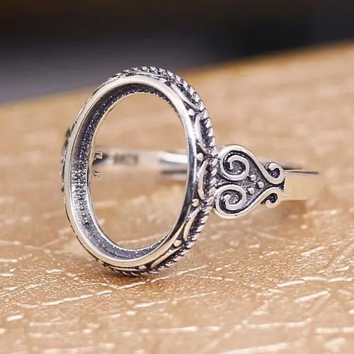 

925 Sterling Silver Engagement Wedding Ring Women Semi Mount Ring 7x9 8x10/9x11/ 9x9/10x14/12x12/ 8x12mm Oval Cabochon Wholesale