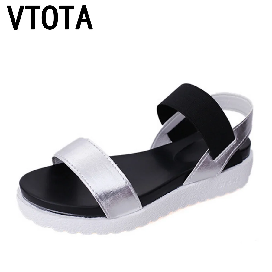 

VTOTA Women Sandals Shoes Woman 2018 Peep-Toes Casual Flat Roman Sandals White Black Summer Platform Shoes Sandalias Mujer X278