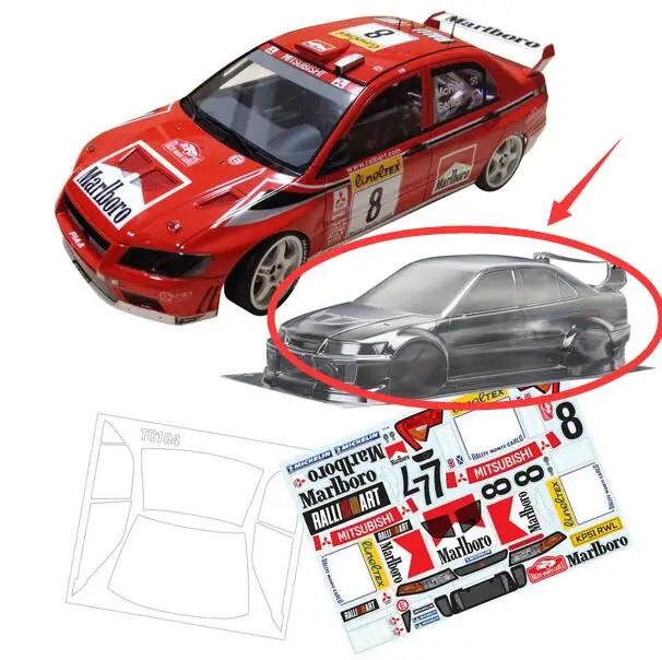 

1/10 Scale RC Nitro/Electric ONRoad Fouring Drift Car EVO Lancer Body For FS Kyosho YOKOMO Tamiya Hsp redcat hpi losi