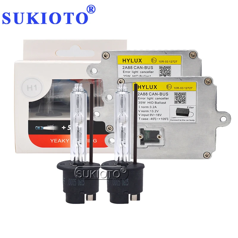 SUKIOTO AC 35W Canbus HID Xenon Kit Yeaky H1 H11 HB3 HB4 D2H H7 Xenon Bulb 4500K 5500K 6500K Hylux 2A88 Canbus HID Ballast Kit (5)