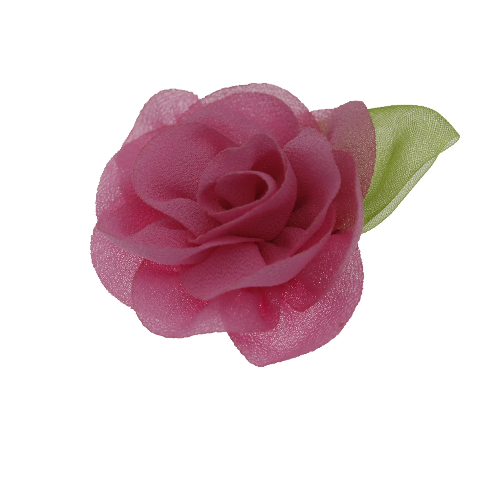Детский бутик 7 см розовый цветок из шифона Мини DIY цветы без зажимов Рождество Свадьба девушки аксессуары для волос 20 шт./лот