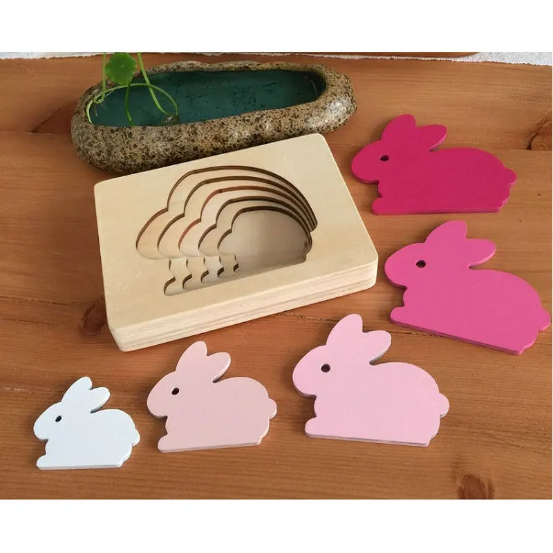 

Free shipping Wooden 5 layer cartoon animal Rabbit Bird Whale puzzle toys,Child Educational wood puzzle Animal Puzzle Game toys