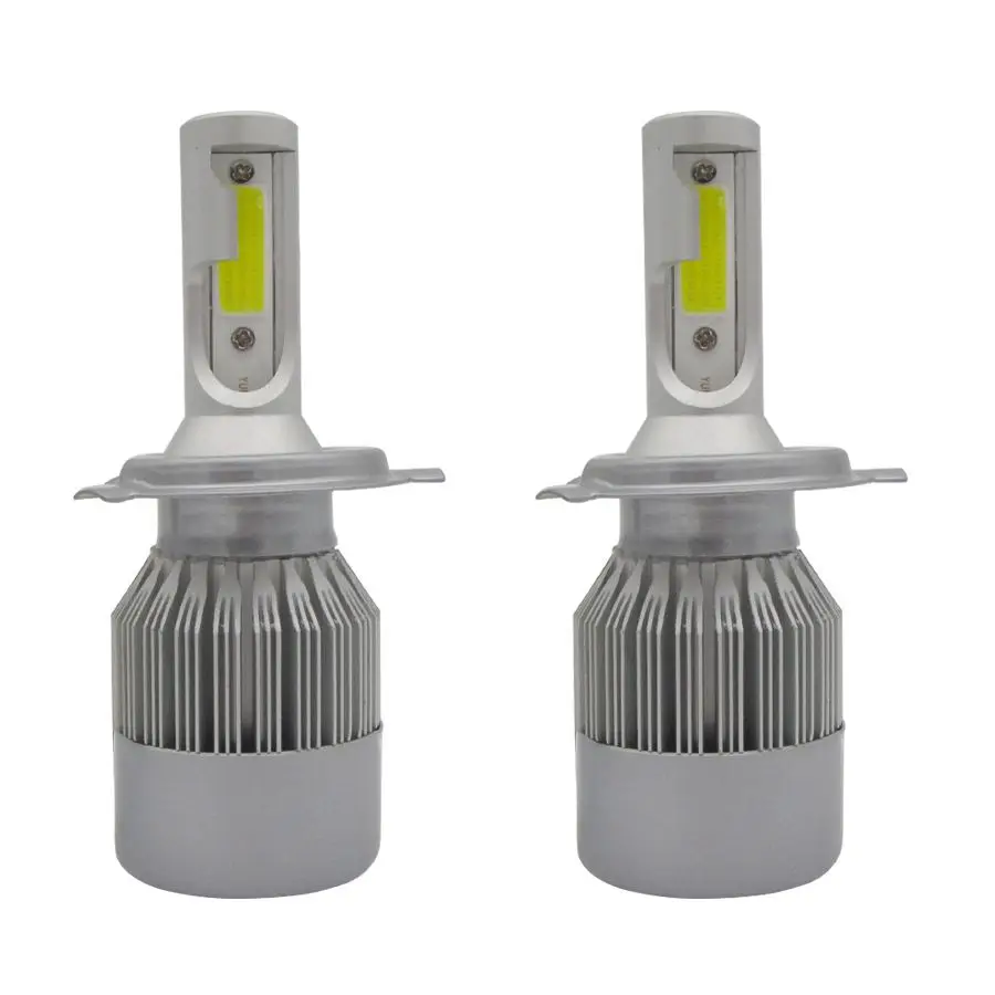 EDFY 2 pcs T2 H4 55W COB LED Headlight Conversion Kit Bulbs White Light