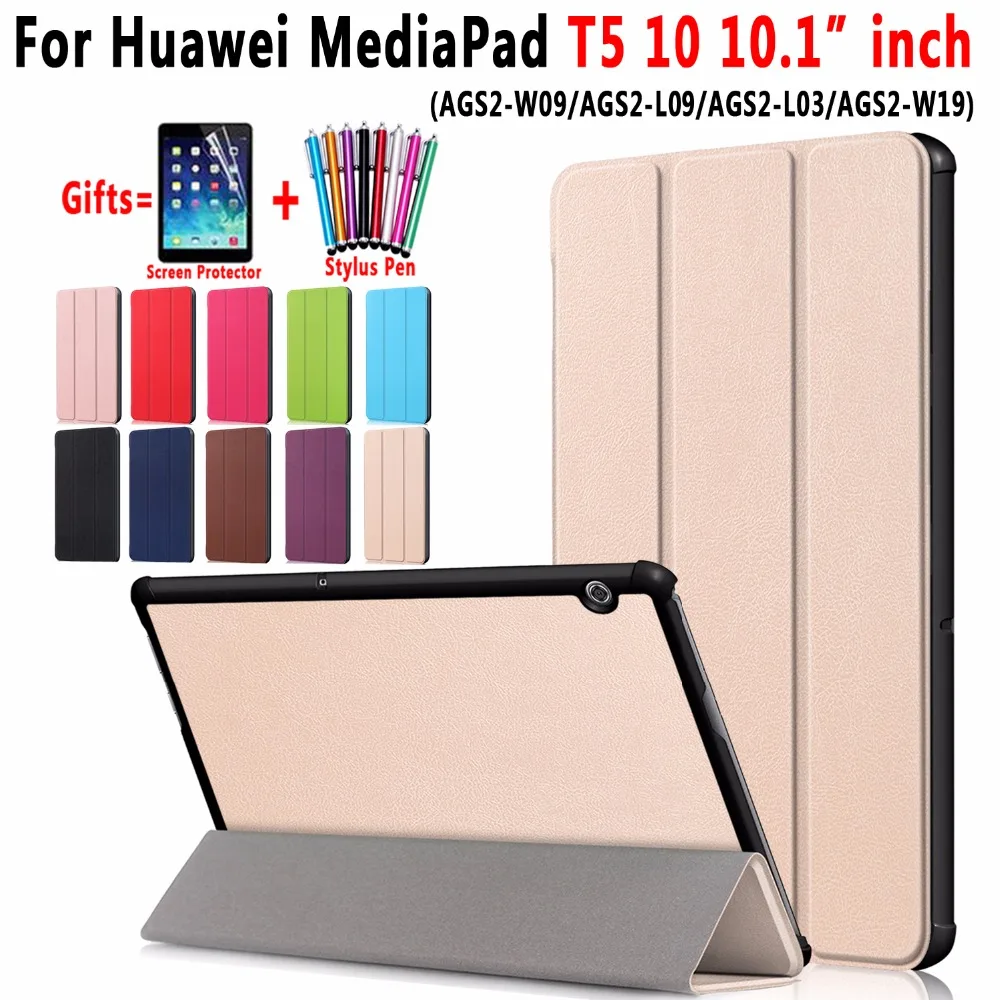 

Premium Magnetic PU Leather Flip Foldable Cover Case for Huawei MediaPad T5 10 10.1" inch AGS2-W09/L09/L03/W19 Funda Coque Shell