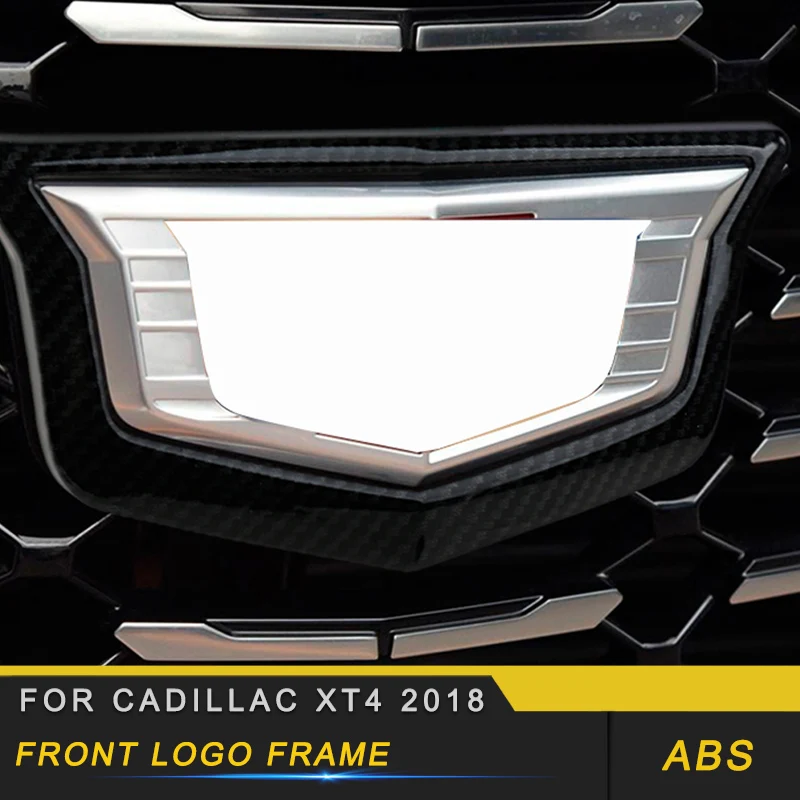 

Auto Car-styling Front Logo Frame Trim Stickers Cover Exterior Accessories for Cadillac XT4 2018 2019
