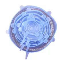 6 шт./компл. крышки растягивающиеся из силикона универсальный силиконовый Еда Обёрточная бумага кастрюлю крышкой силиконовый чехол Пан кулинарные кухонные принадлежности