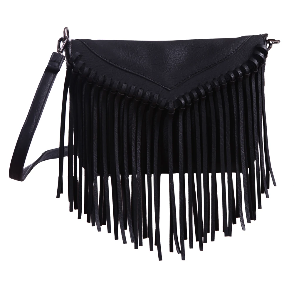 Винтаж с бахромой Для женщин небольшой плеча сумки бренда Crossbody сумка женская