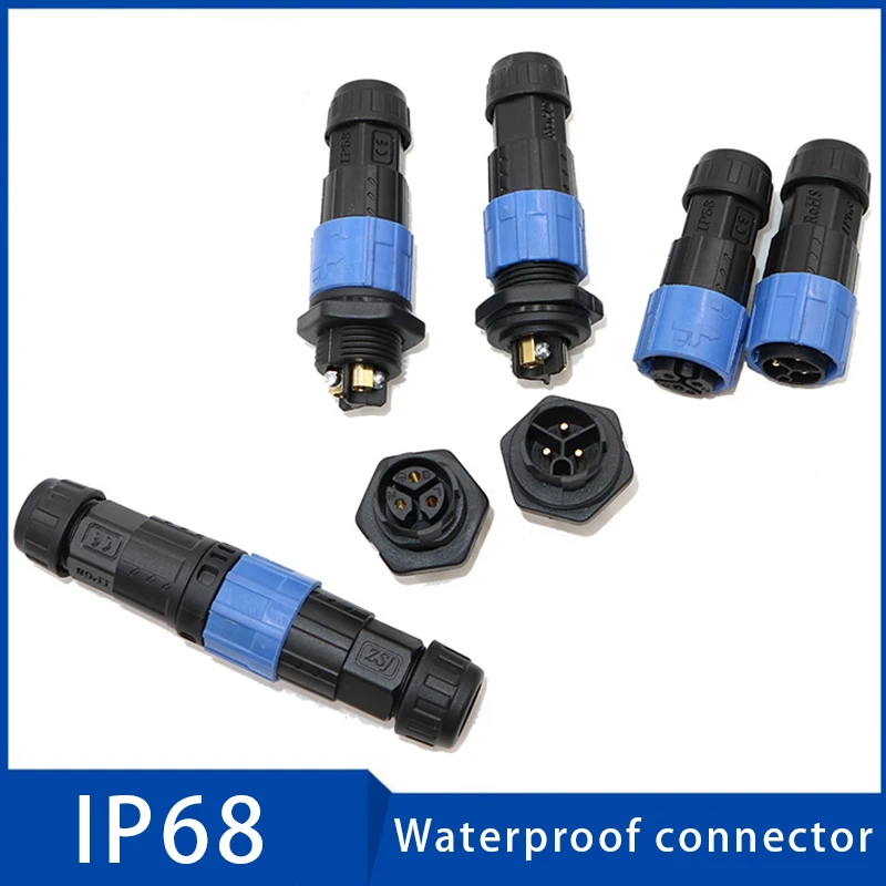 

1pc High Quality 3/4/5/6/7 Pins Assembled IP68 20A Waterproof Connector Plug Socket for Industrial Power Supplies Led light