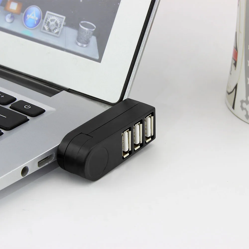Rotatable 180 Degrees USB Hub Adapter Mini