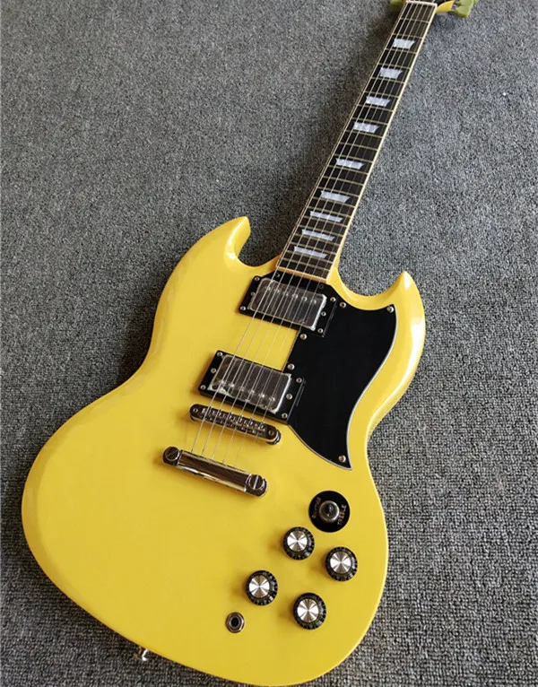 

2019 wholesale 6 strings electric guitar with yellow mahogany electric guitar body on sales