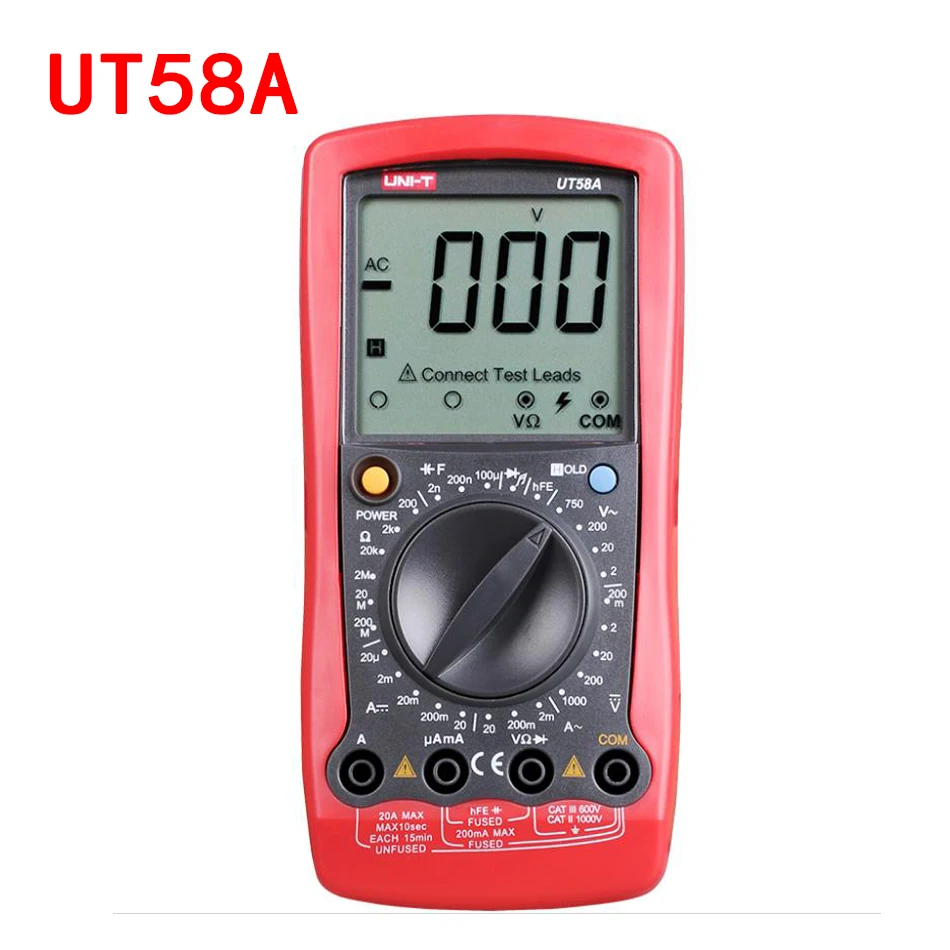 

UNI-T UT58A/UT58B/UT58C/UT58D/UT58E LCD Digital Multimeter AC DC Voltmeter Amp Ohm Capacitance Tester