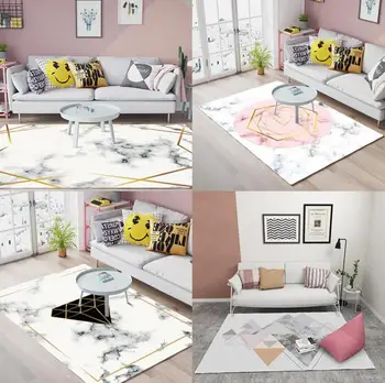 

Nordic Geometric Marble Pattern Carpet for Living Room Rug Sofa Coffee Table Mat Bedroom Yoga Pad Rectangular Bedside Blanket