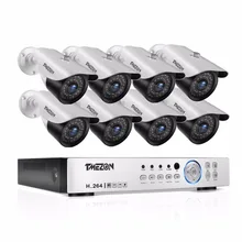 Tmezon HD AHD 1080P DVR NVR HVR Home Security Surveillance CCTV System 8pcs Bullet 1080P 2.0MP Camera Outdoor Weatherproof Kit