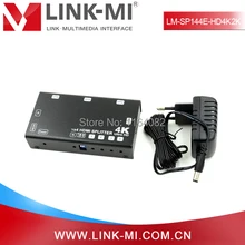 LINK-MI LM-SP144E-HD4K2K HDMI 2.0 4-Port HDMI Splitter Supports 4Kx2K@60Hz, HDCP, EDID