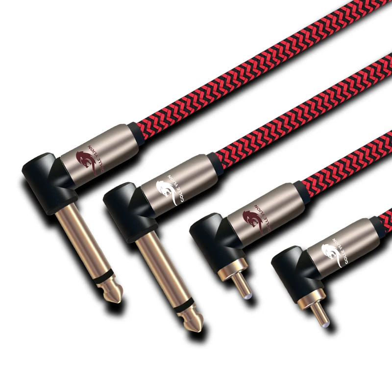 Двойной 6 35 мм к RCA угловой аудиоусилитель микшерный пульт PC 1/4 ''ts Jack 3 кабель