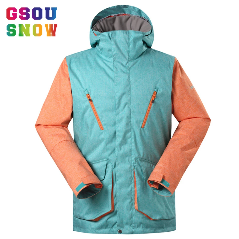 GSOU الثلوج العلامة التجارية الرجال سترات للتزلج يندبروف ماء الجليد سترة الرجال في الهواء الطلق الدفء الشتاء الملابس تنفس الرياضية
