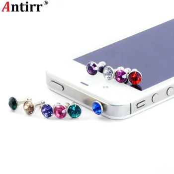 

5pcs Rhinestone Bling diamond Universal 3.5 mm Dust Plug Cell Phone Earphone Anti Dust Protect Dustproof 3.5mm Jack Stopper