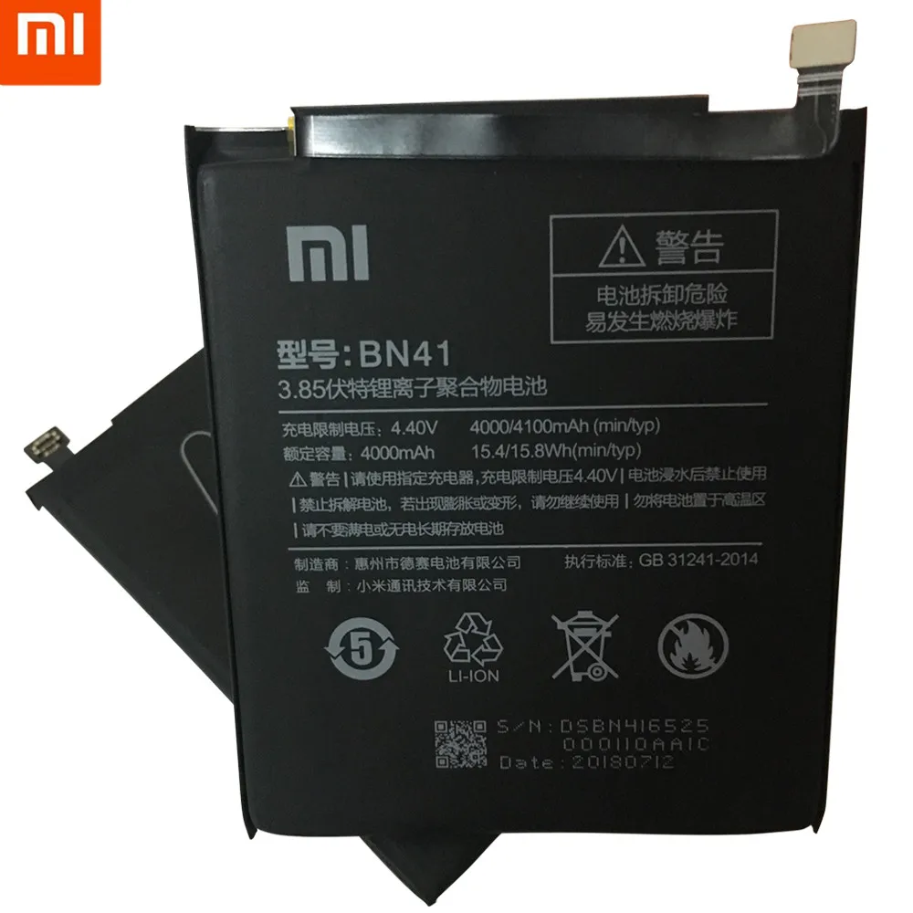 

2018 New 100% Original Real 4100mAh BN41 Battery For Xiaomi Redmi Note 4 MTK Helio X20 / Note 4X Pro MTK Helio X20