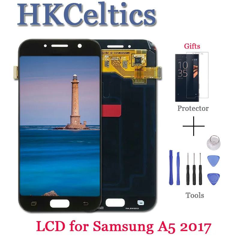 Сенсорный экран ЖК дисплей для SAMSUNG Galaxy A5 2017 Дисплей + планшета A520 A520F SM Запчасти