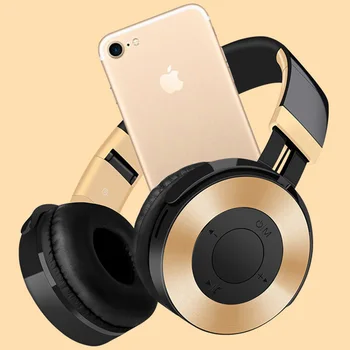 

Smart Bluetooth headphones bass noise cancelling support TF Card FM Radio Function wired+ wireless HD call Voice prompt headsets