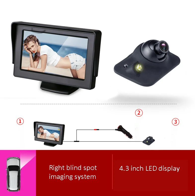 

Right blind area camera Cigarette Powered HD car camera for Right left blind spot area Car rear view Parking monitor kit System