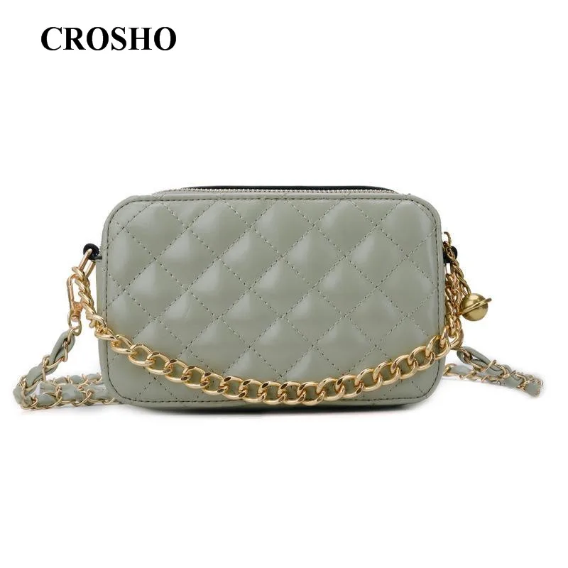 

CROSHO Advanced Feeling Small Bag Female Style Shoulder Bag Fashion Embroidered Line Diamond Chain Bag Diamond Lattice