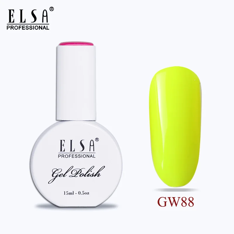 ELSA Гель-лак для ногтей, высокое качество, маникюрный салон, советы 120, горячая Распродажа, цвет 15 мл, Классический впитывающий органический УФ светодиодный Гель-лак для ногтей - Цвет: GW88