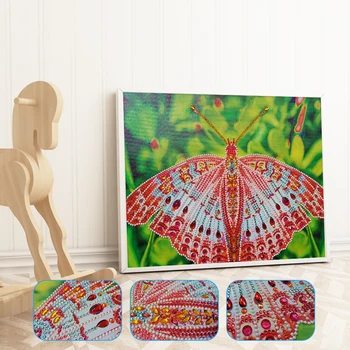 

5D Special Shaped Diamond Painting DIYRed Butterfly Diamond Embroidery Rhinestone Cross Stitch Crystal Crafts Home Decor Gifts