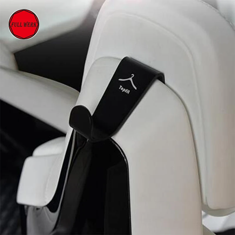 Baratos Gancho trasero de aleación de aluminio para asiento de coche gancho de alta calidad para Tesla modelo S Modelo X soporte de almacenamiento de reposacabezas accesorios interiores