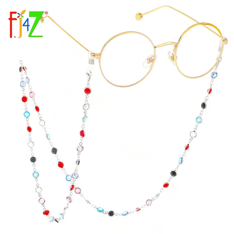 F. J4Z Nova, горячая Распродажа, стеклянная цепочка es, модная, полностью черная, прозрачная, красочная, стеклянная, бисерная цепочка для очков, держатель для очков, женские аксессуары для очков