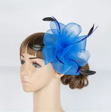 Por Mesh Fascinator Hat Lots Multiple Color Crinoline Fascinator Headwear Feather Colorful Mesh Party Show Hair Accessories Millinery Tail Hats Myq038