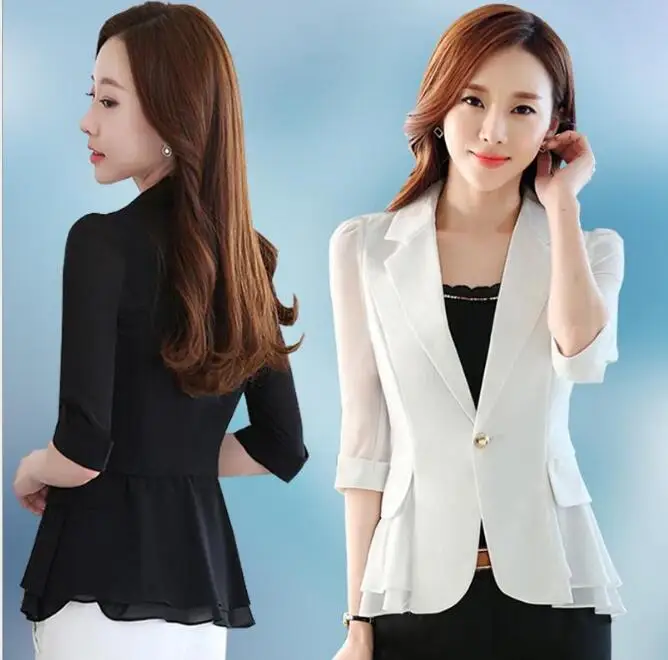 THYY font b 2018 b font Spring Short Solid Autumn Coat Blazer Women font b Suit