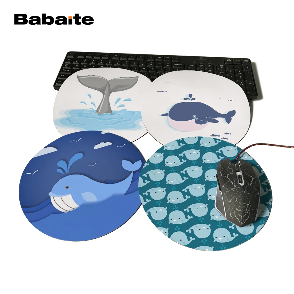 

Babaite Painted Whale Desktop PadMousepads Computer Animation Round Mouse Mat Gaming Mouse Mat Round Mice Pad