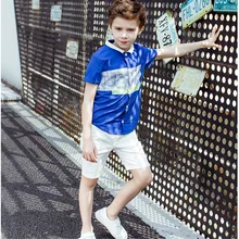 Детская одежда для маленьких мальчиков, детская блузка в горошек с короткими рукавами, школьные рубашки для мальчиков, модные хлопковые рубашки с отложным воротником для мальчиков