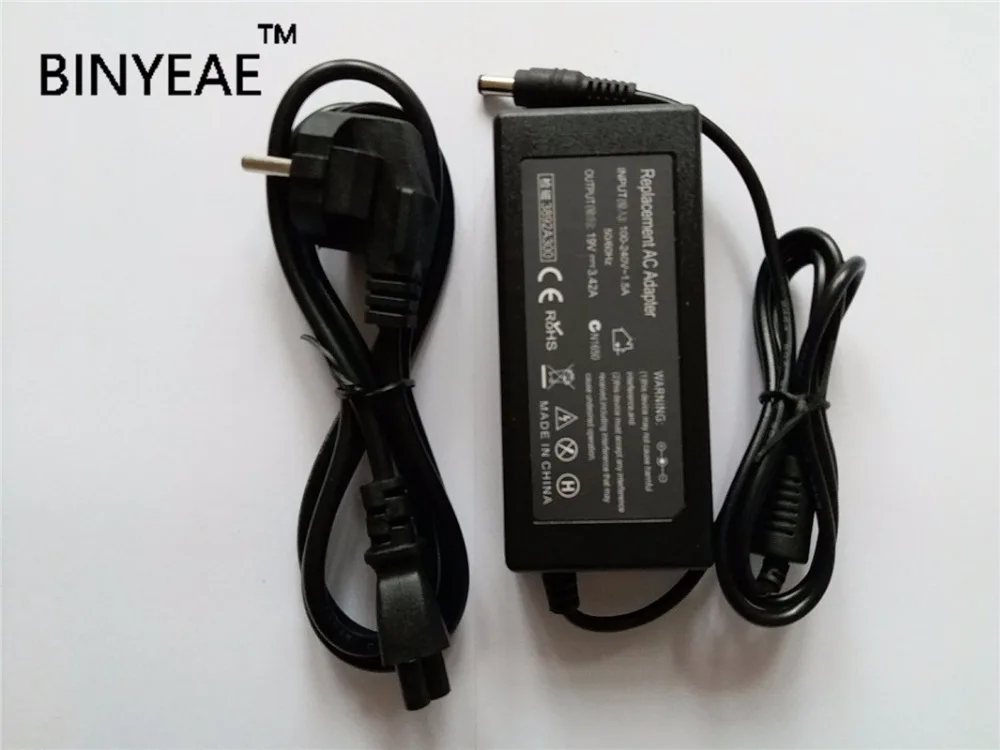 19V 3.42A 65W AC адаптер питания зарядное устройство для Toshiba Satellite S40 S40T S50 S55 S55T S70 |
