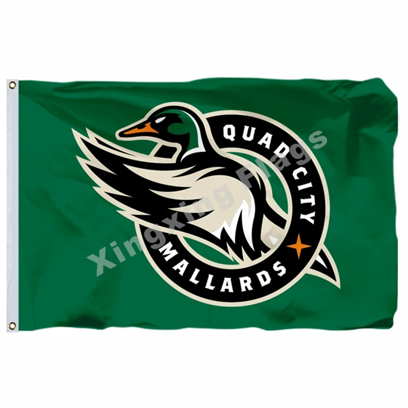 Quad City Mallards Flag 3ft X 5ft Polyester Minor Pro Hockey ECHL