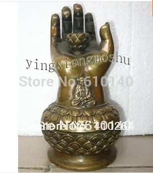00004766 rare Buddha hand lotus bronze Statue