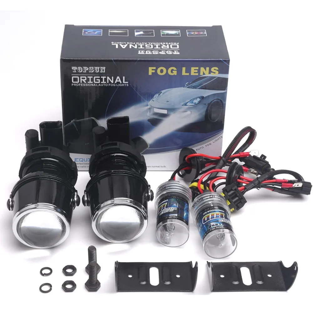 12V/35W xenon H3 fog lamp hid bulb 6000K fog light projector lens fog