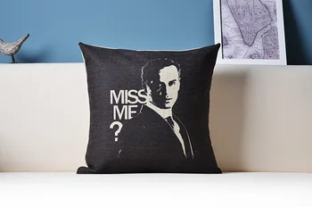 

Moriarty Andrew Scott MISS ME Detective SHERLOCK Blue Pillow Massager Cover Movie Pillows Euro Home Decor Case Funs Gift