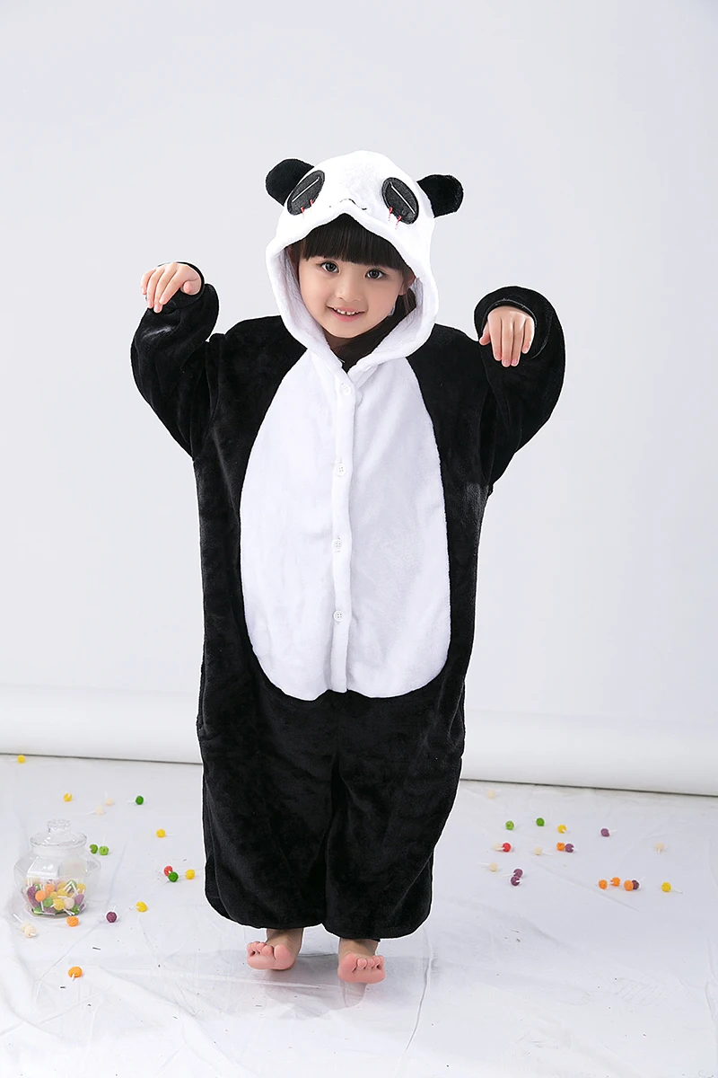 

Kids Panda Onesie Black White Animal Cartoon Pajamas Unisex Sleepwear Pyjamas Cosplay Costume Romper Jumpsuit New Year Xmas Gift