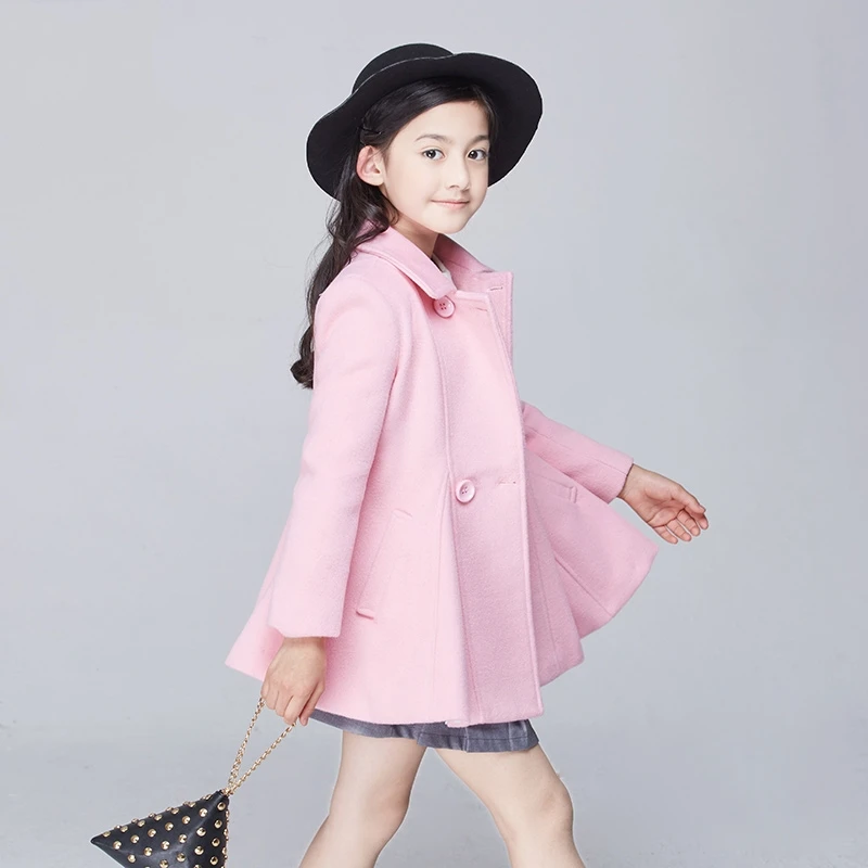 

Female child woolen outerwear 2017 spring child woolen wool coat medium-long children's clothing free shipping