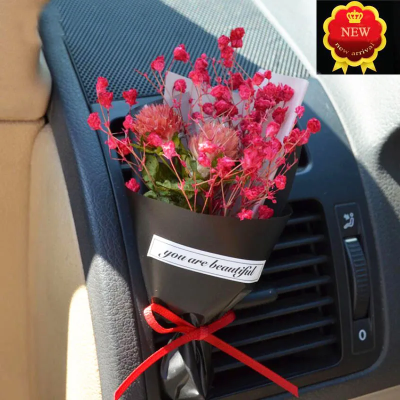 Автомобильный освежитель воздуха, натуральные растения, сухой цветок, ПВХ, ручной работы, очиститель воздуха, ароматизатор, клипса, подарок, автомобильный парфюмерный диффузор