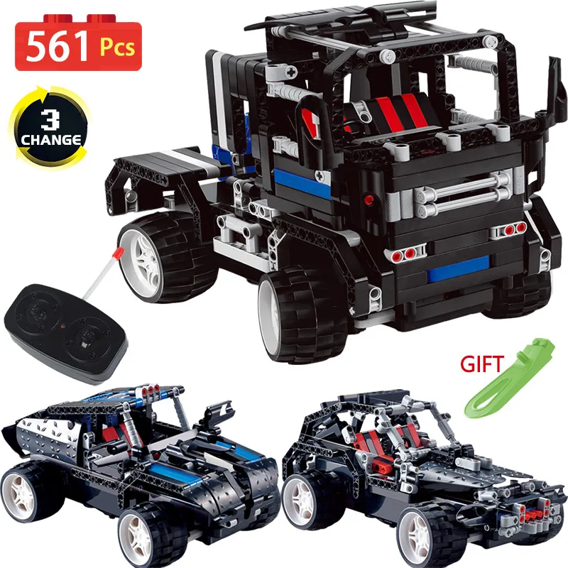 2WD Technic Vehicle LegoINGlys Radio Remote Control Machine RC Car Blocks Transformtion Series Truck Offroad DIY Toys For Kids