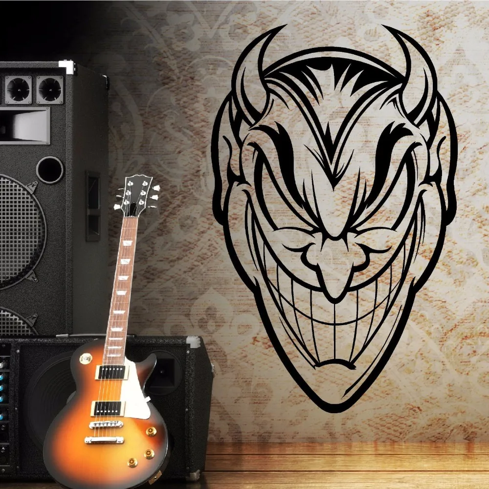 

The Devil Satan Lucifer Wall Sticker Vinyl Wall Art Sticker Devil Face Image Wall Decal Home Bedroom Decor Wall Poster AY825