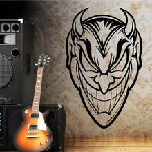 The Devil Satan Lucifer Wall Sticker Vinyl Wall Art Sticker Devil Face Image Wall Decal Home Bedroom Decor Wall Poster AY825 modern wall decal surf the wave with camper car wall sticker bedroom fashion art mural poster wl2020