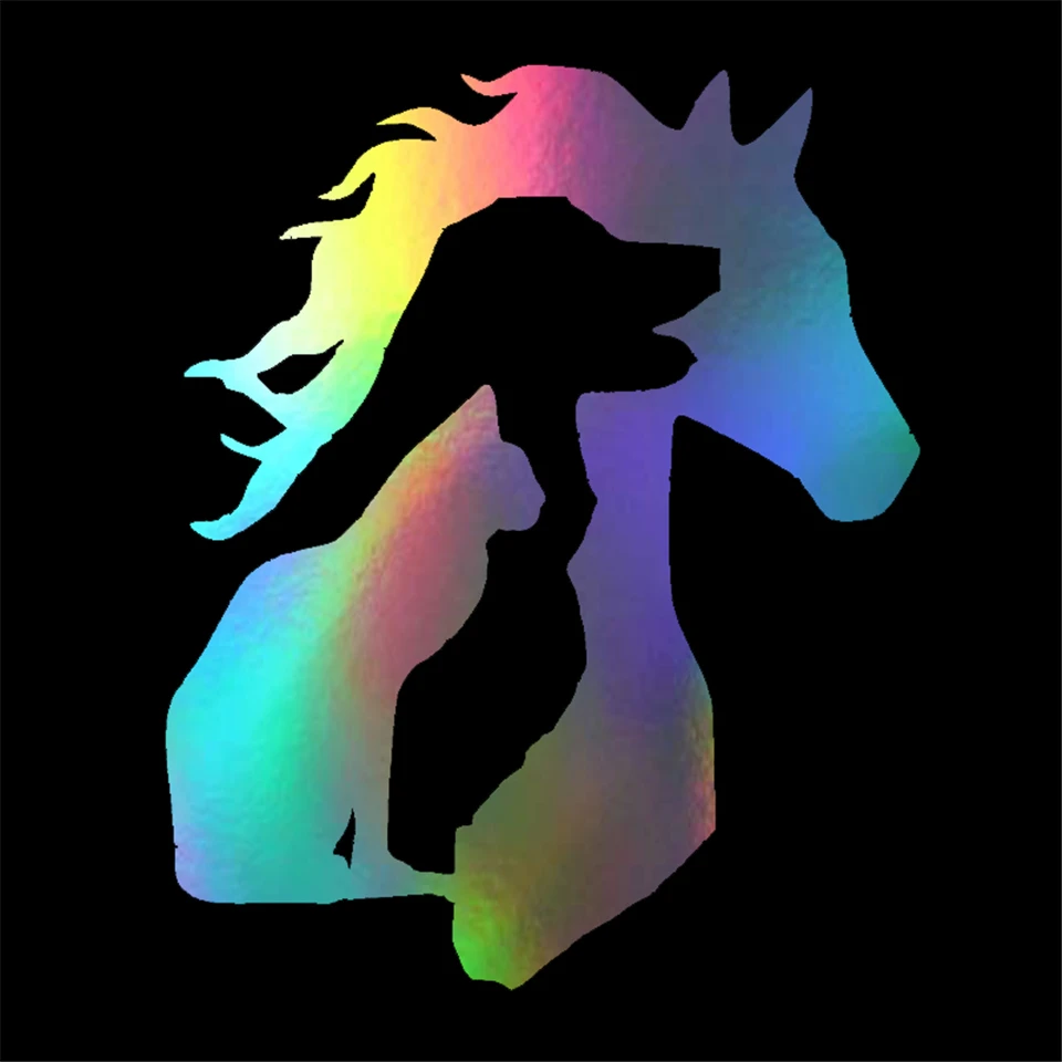 ANIMAL LOVER Horse Dog Cat Car Sticker Vinyl Decal Funny Cartoon Car Accessories 12.515 (4)