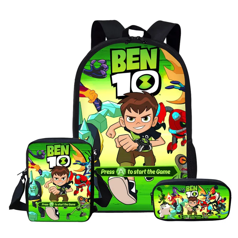 Тикин Повседневный школьный рюкзак Ben 10 для игр Детский Школьный набор для мальчиков и девочек большой вместительный Ранец детский рюкзак Mochila Escolar - Цвет: As Picture