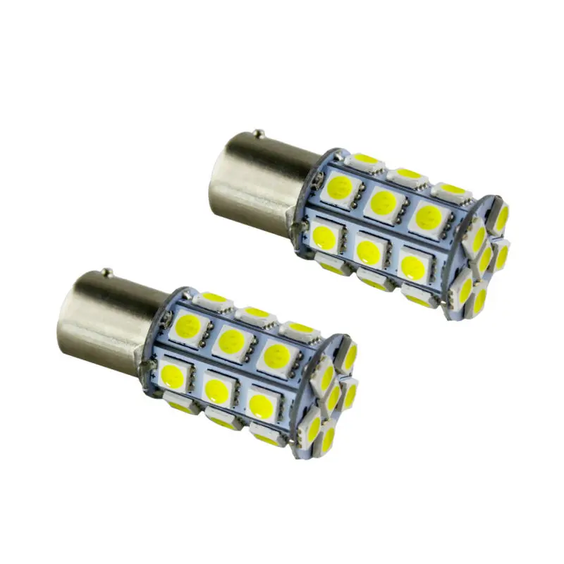 Светодиодные лампы BA15S 2 шт. белые Сменные 1156 5007 7506 7527 5050 27 SMD для задних или стоп